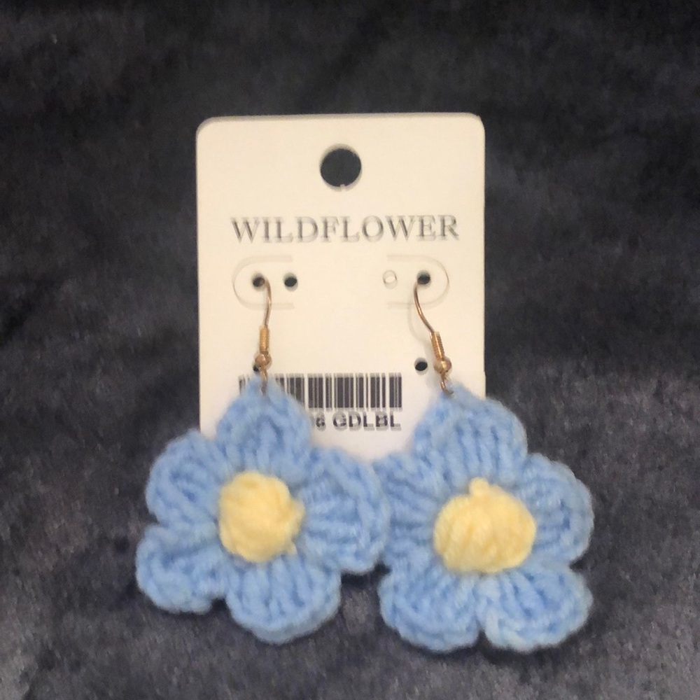 Wildflowers Blue and Yellow Floral Earrings